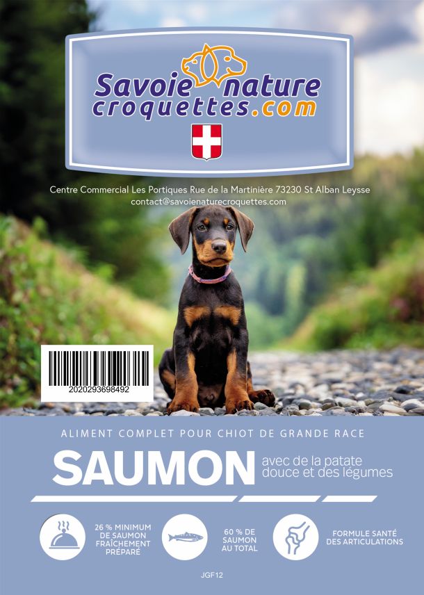 croquettes chiot grande race au saumon